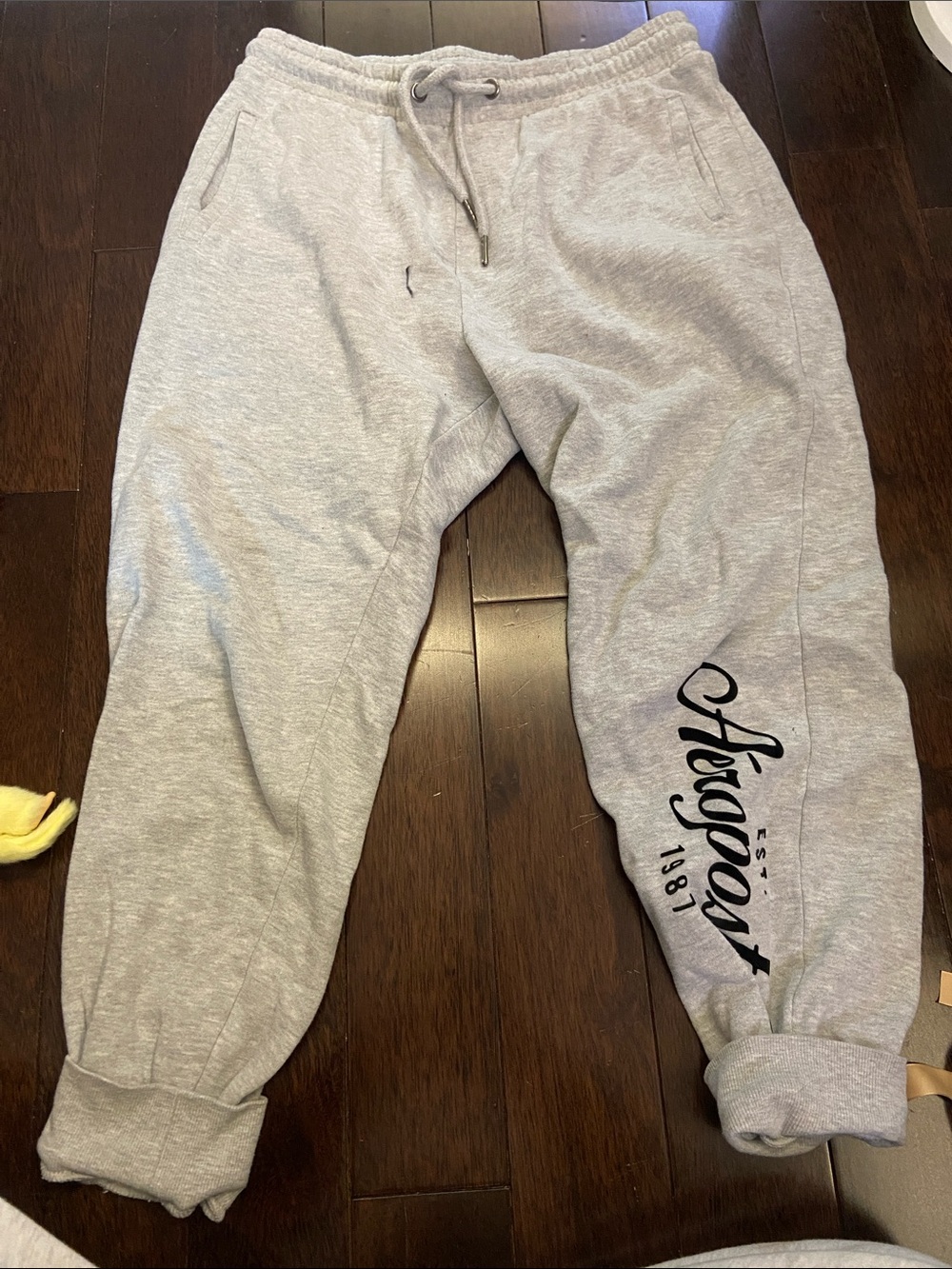 Aeropostale Light Gray Jogger Sweatpants with Script Leg Logo